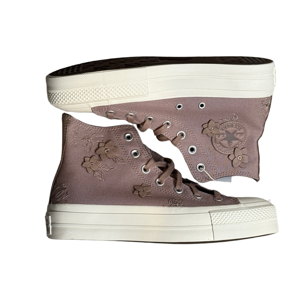 Converse Canvas Platform Chuck Taylor High-Top Sneakers - Dusty Rose - Picture 6 of 7